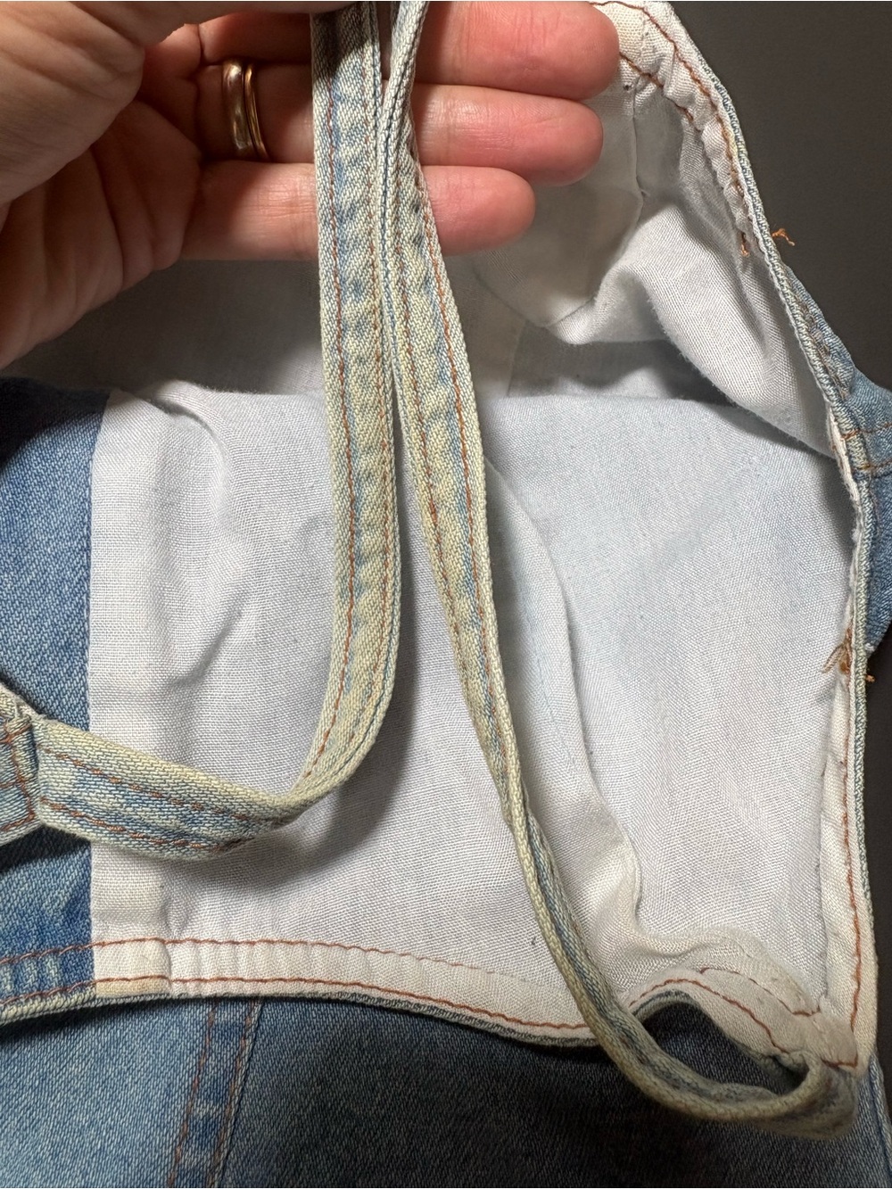 SCARLETT Vintage y2k Denim Button-Front Spaghetti Strap Top - Picture 7 of 9